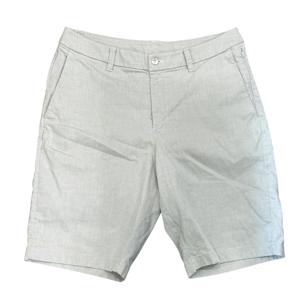 Lululemon Shorts Mens 34 Gray Stretch Chino Casual Golf Flat Front 11